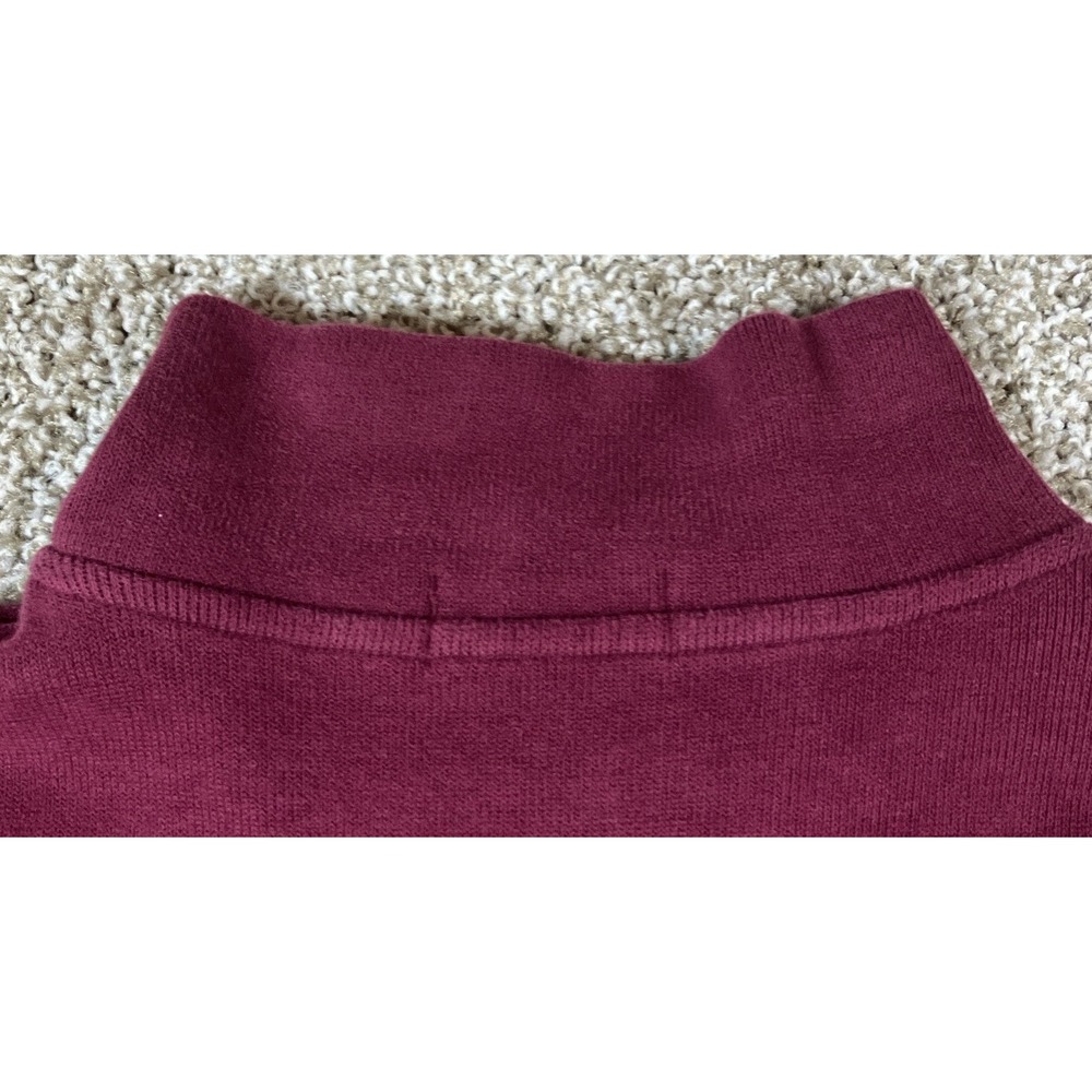 Polo Ralph Lauren Quarter Zip Sweater Mens XL Cranberry Rib Knit Cotton Pullover - Picture 7 of 8